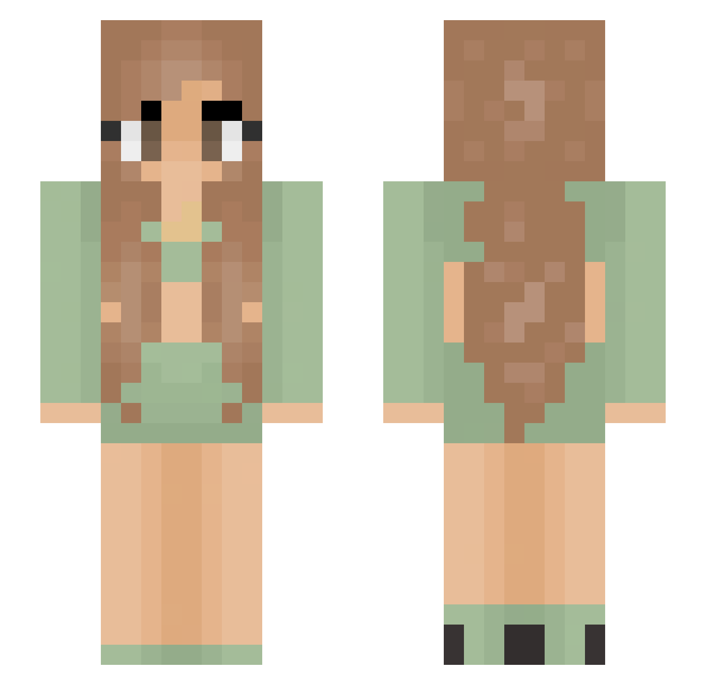 Archaeologists Minecraft skin, front and back view