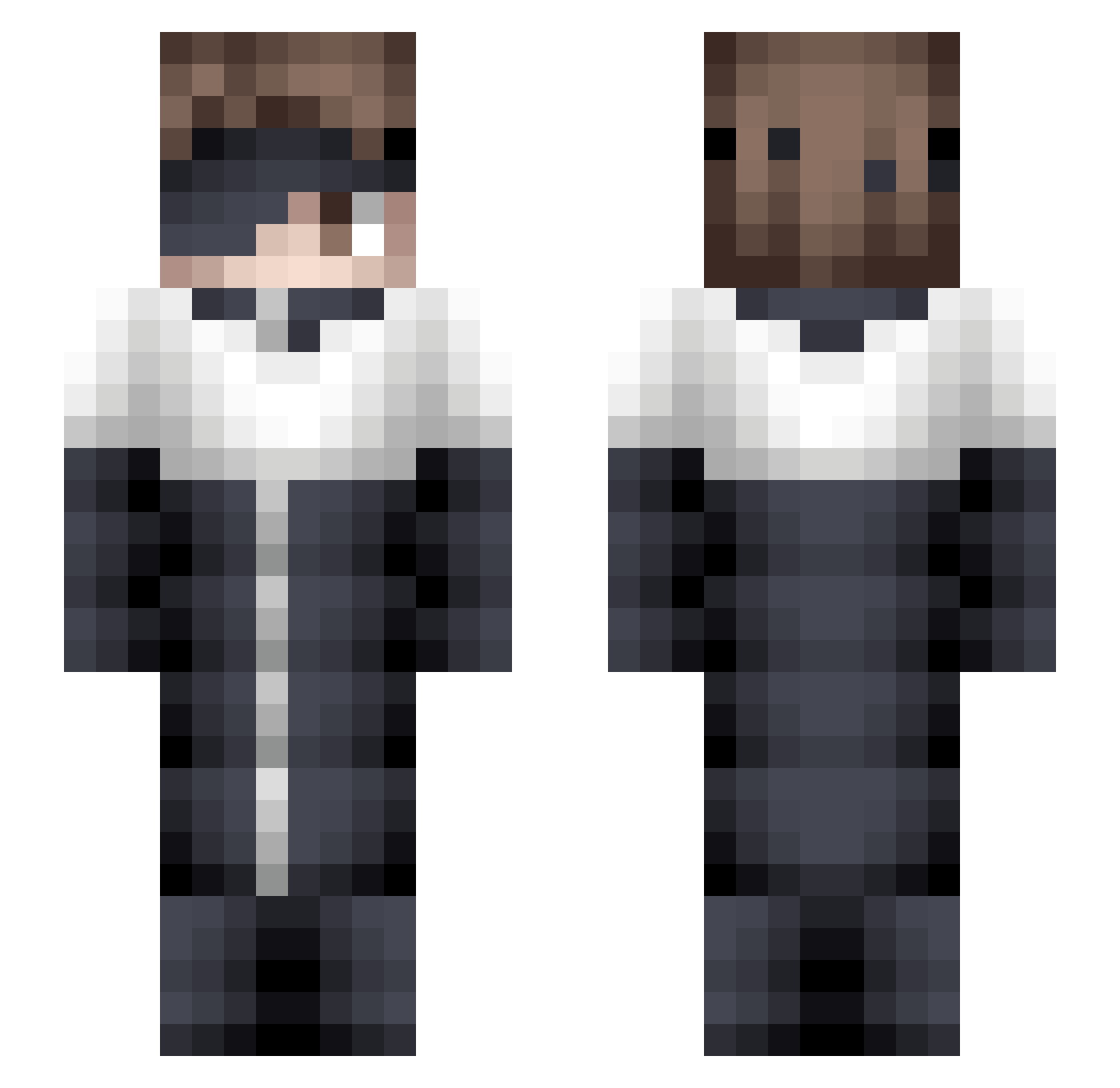 letsplaypoker Minecraft skin, front and back view
