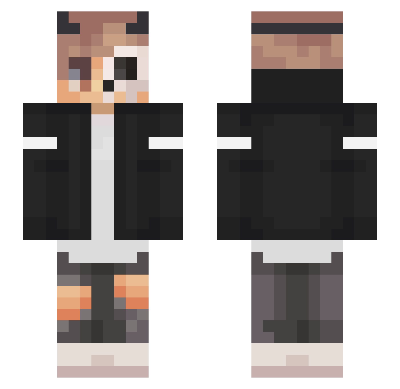 sKanimo Minecraft skin, front and back view