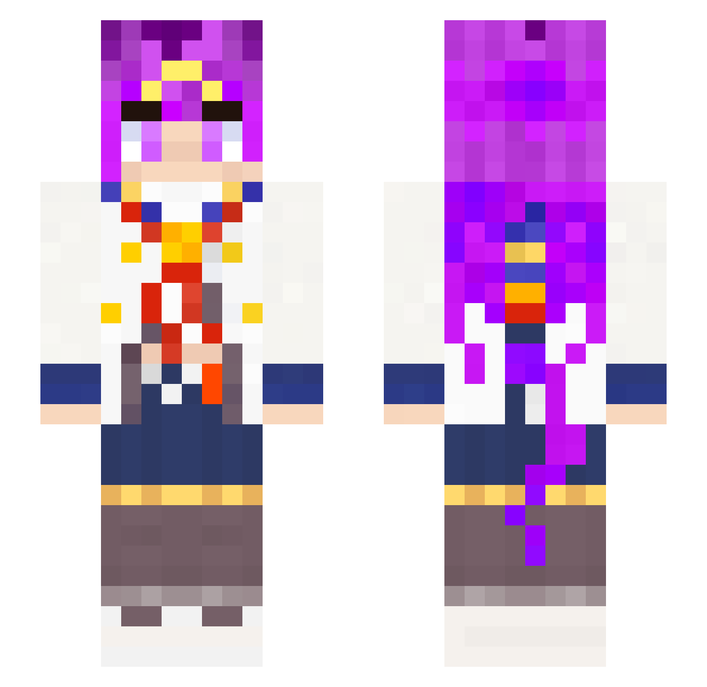 Aikimy Minecraft skin, front and back view