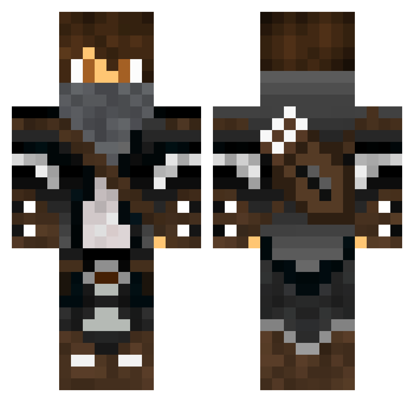 RYAN_THE_HUNTER_ Minecraft skin, front and back view