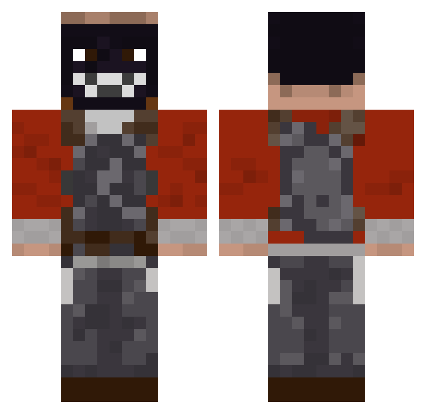 Dimonjik Minecraft skin, front and back view