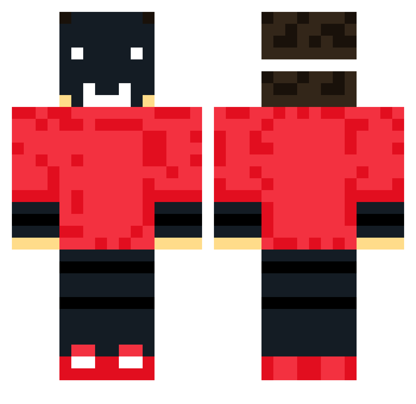 Theaxolotdanny Minecraft skin, front and back view