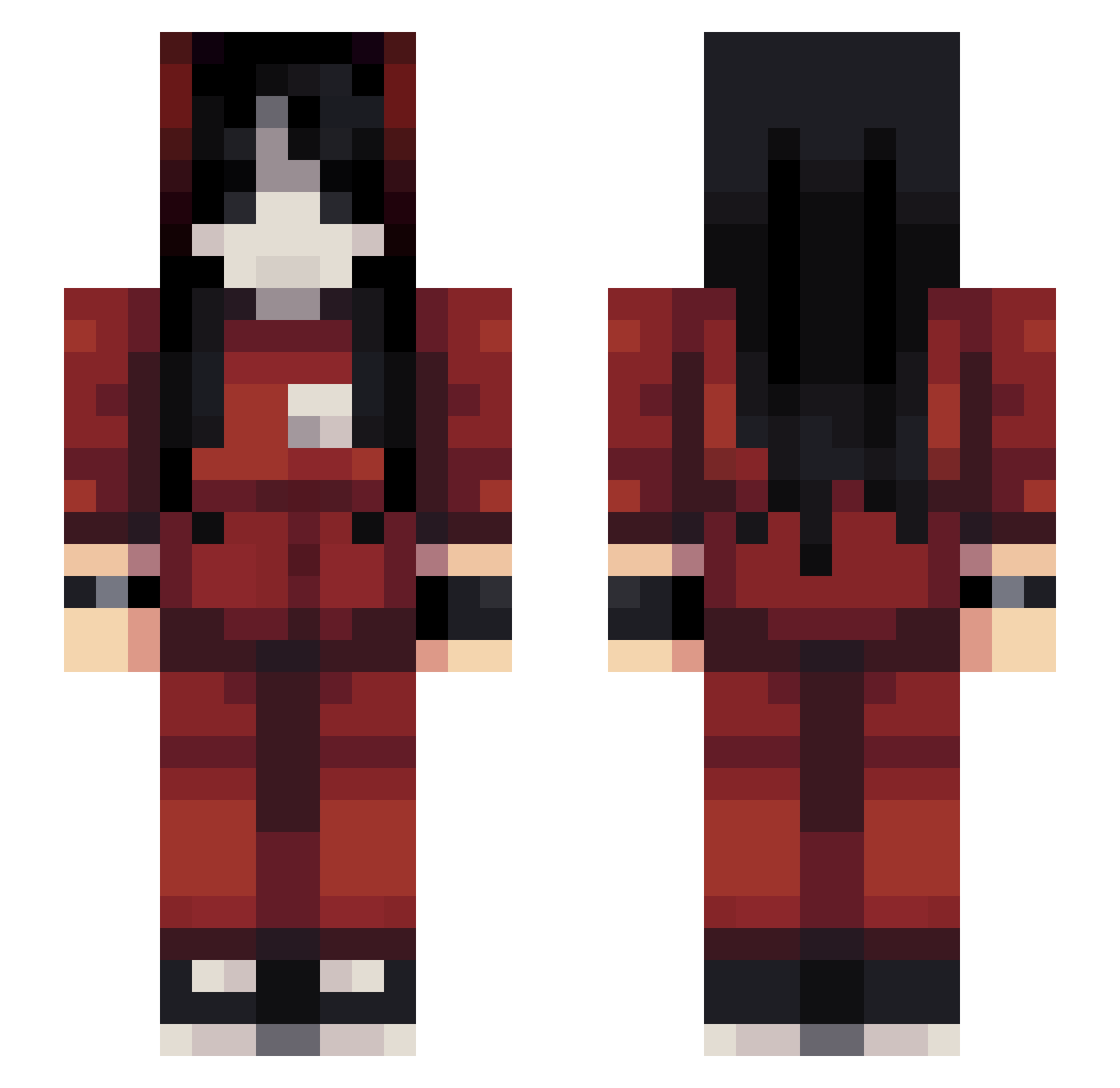 Holdeth Minecraft skin, front and back view