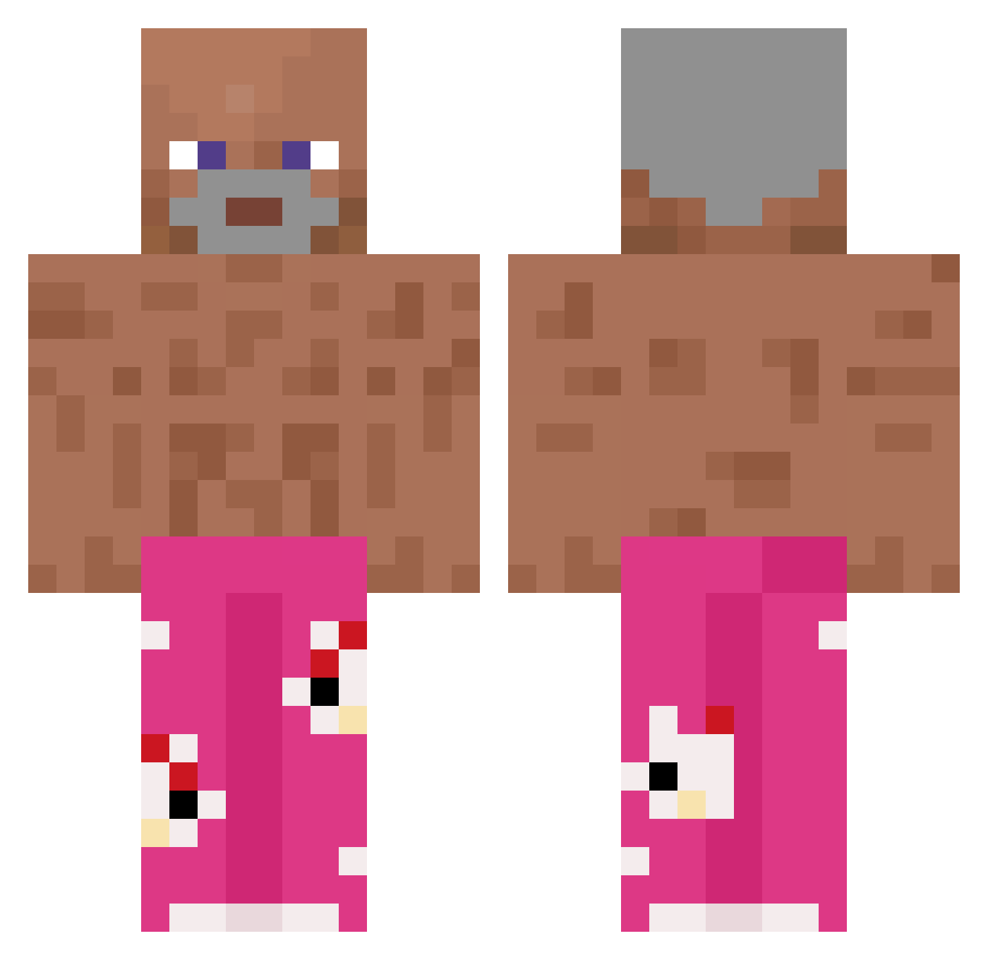 Vxdxr Minecraft skin, front and back view