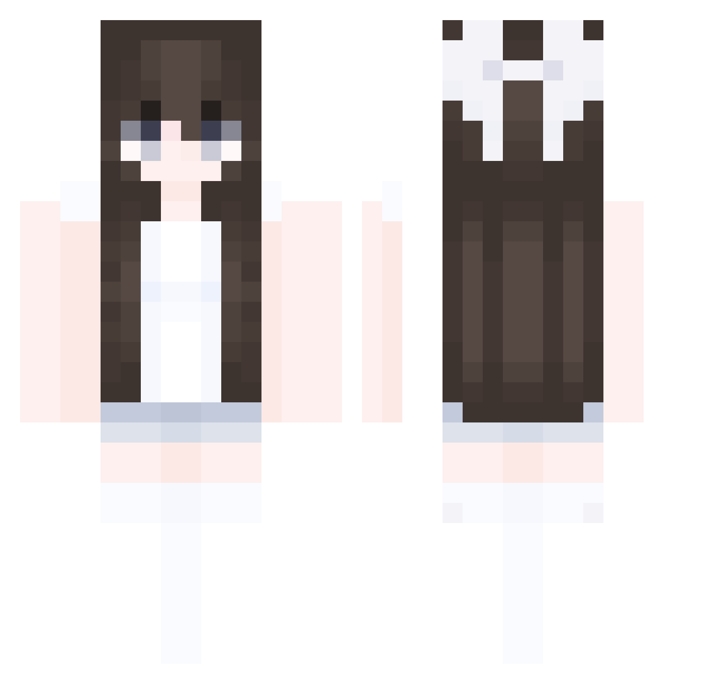 SassyCath Minecraft skin, front and back view