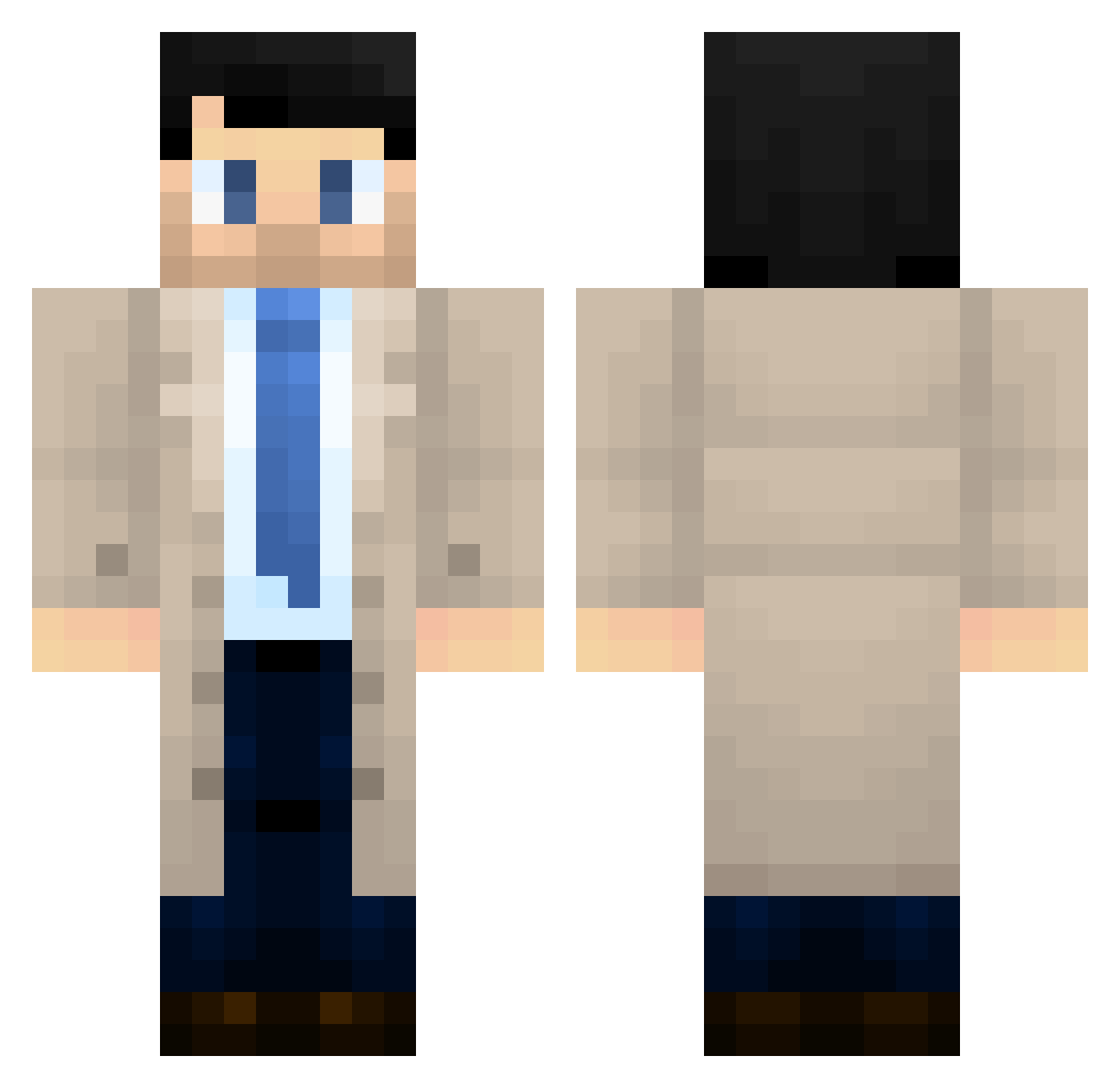 Axopuff Minecraft skin, front and back view
