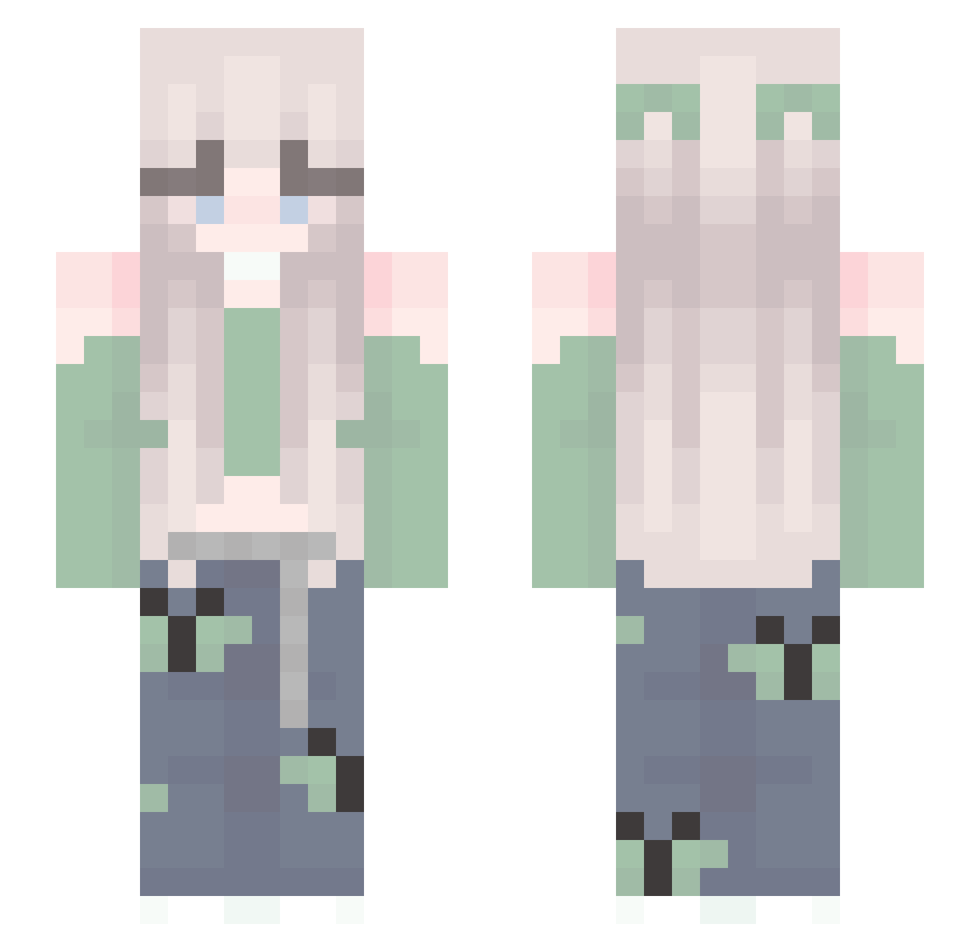 kyvae Minecraft skin, front and back view