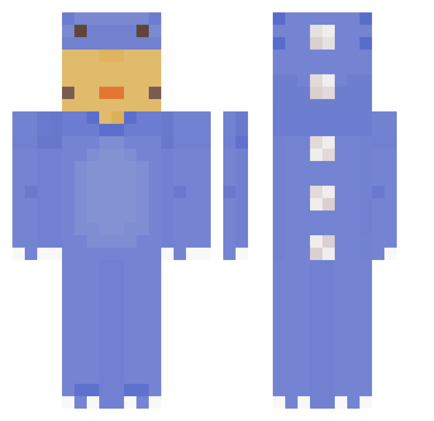 ohtory Minecraft skin, front and back view