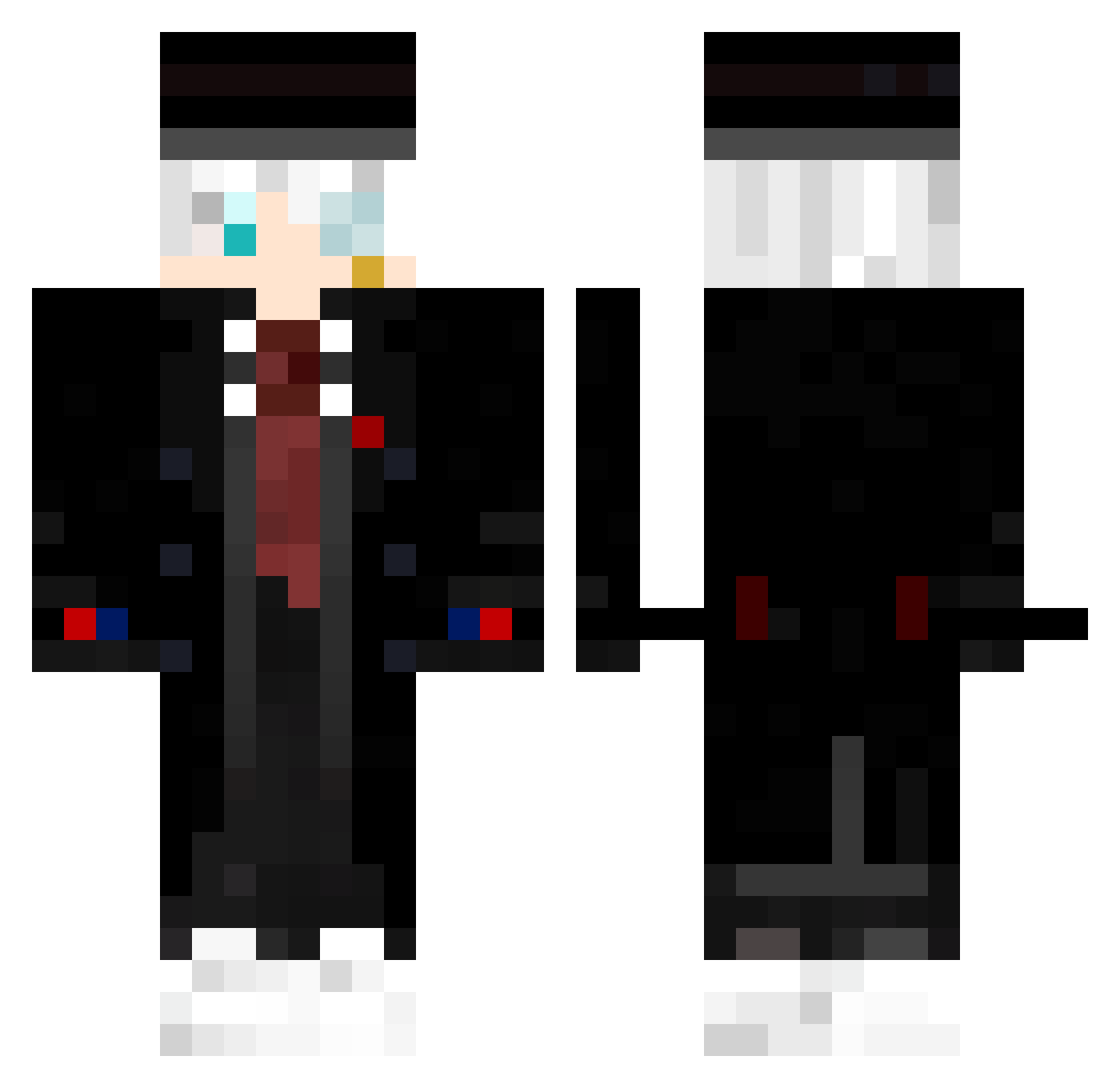 Ichbiunrobert Minecraft skin, front and back view