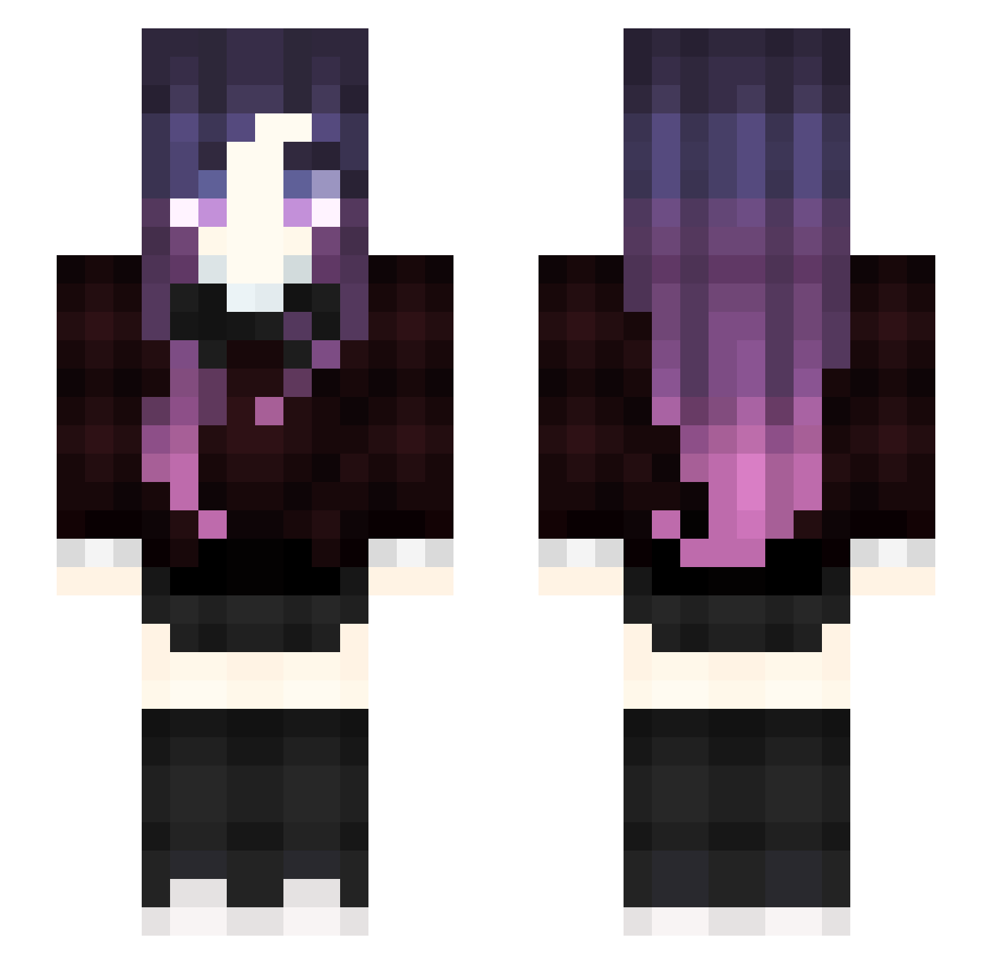 Witsee Minecraft skin, front and back view