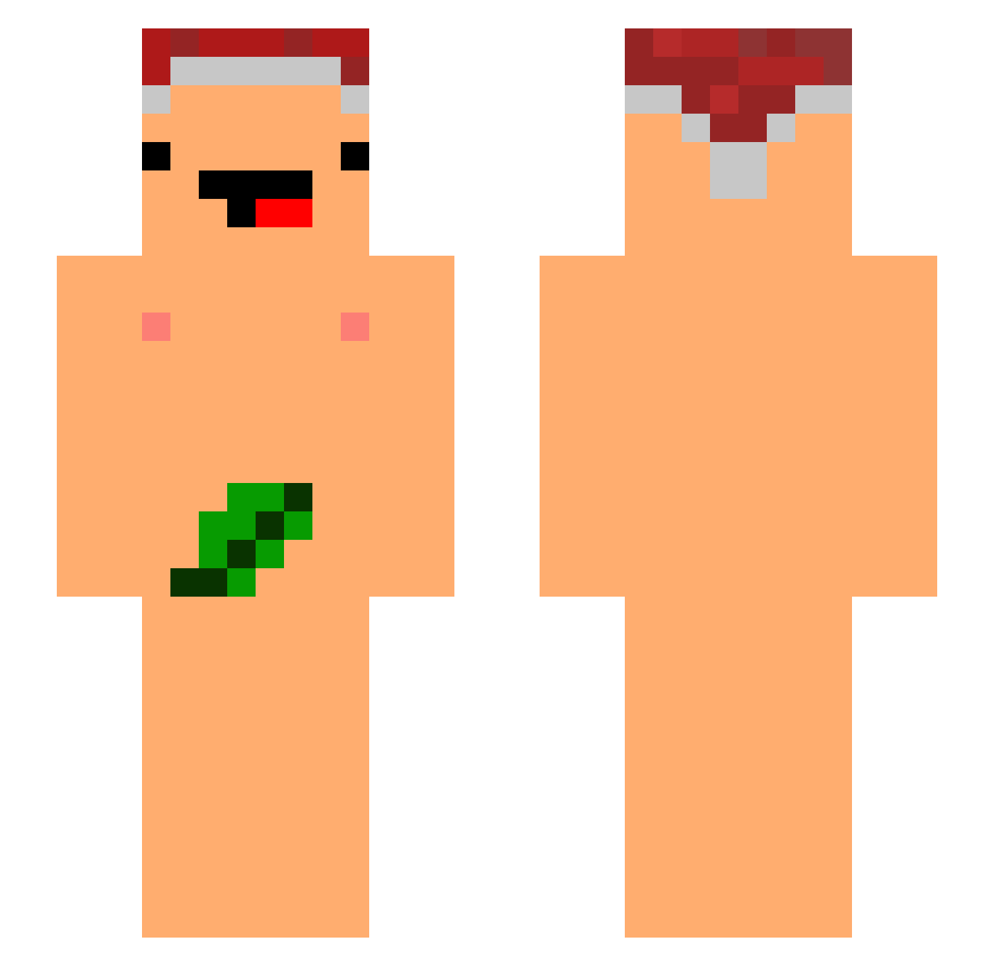 pitdao Minecraft skin, front and back view