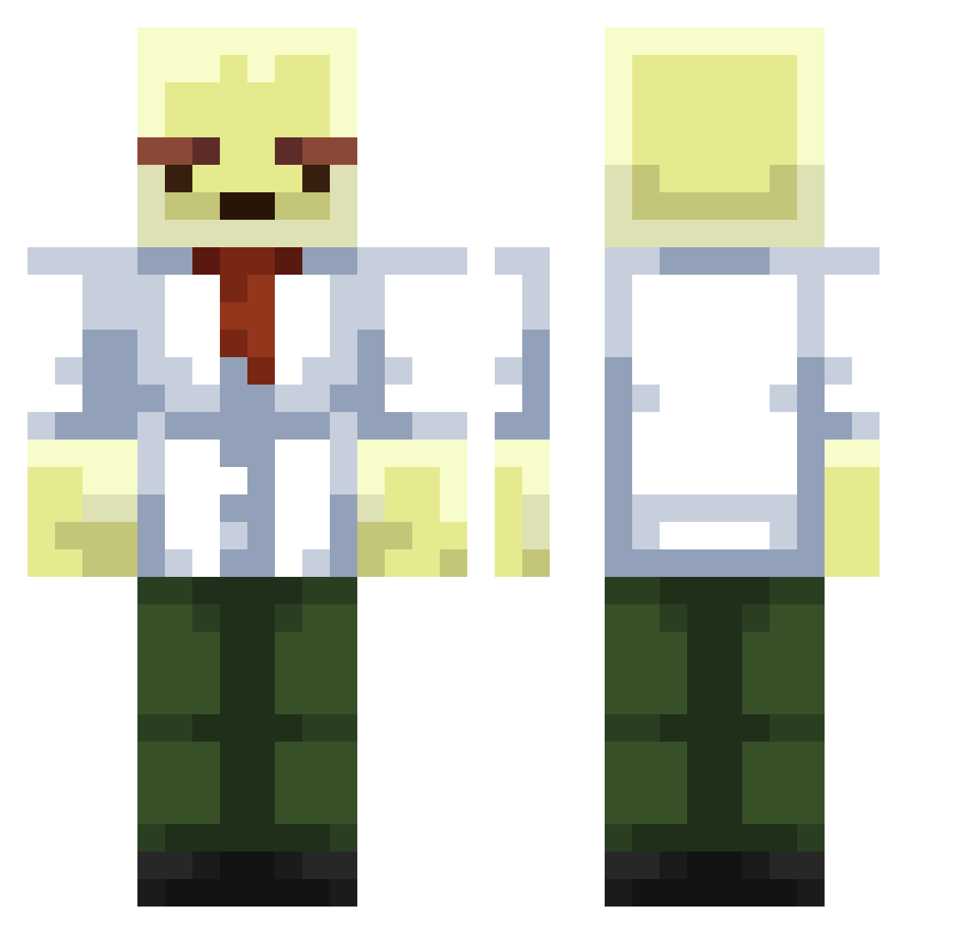 MRPINEAPPLE2013 Minecraft skin, front and back view