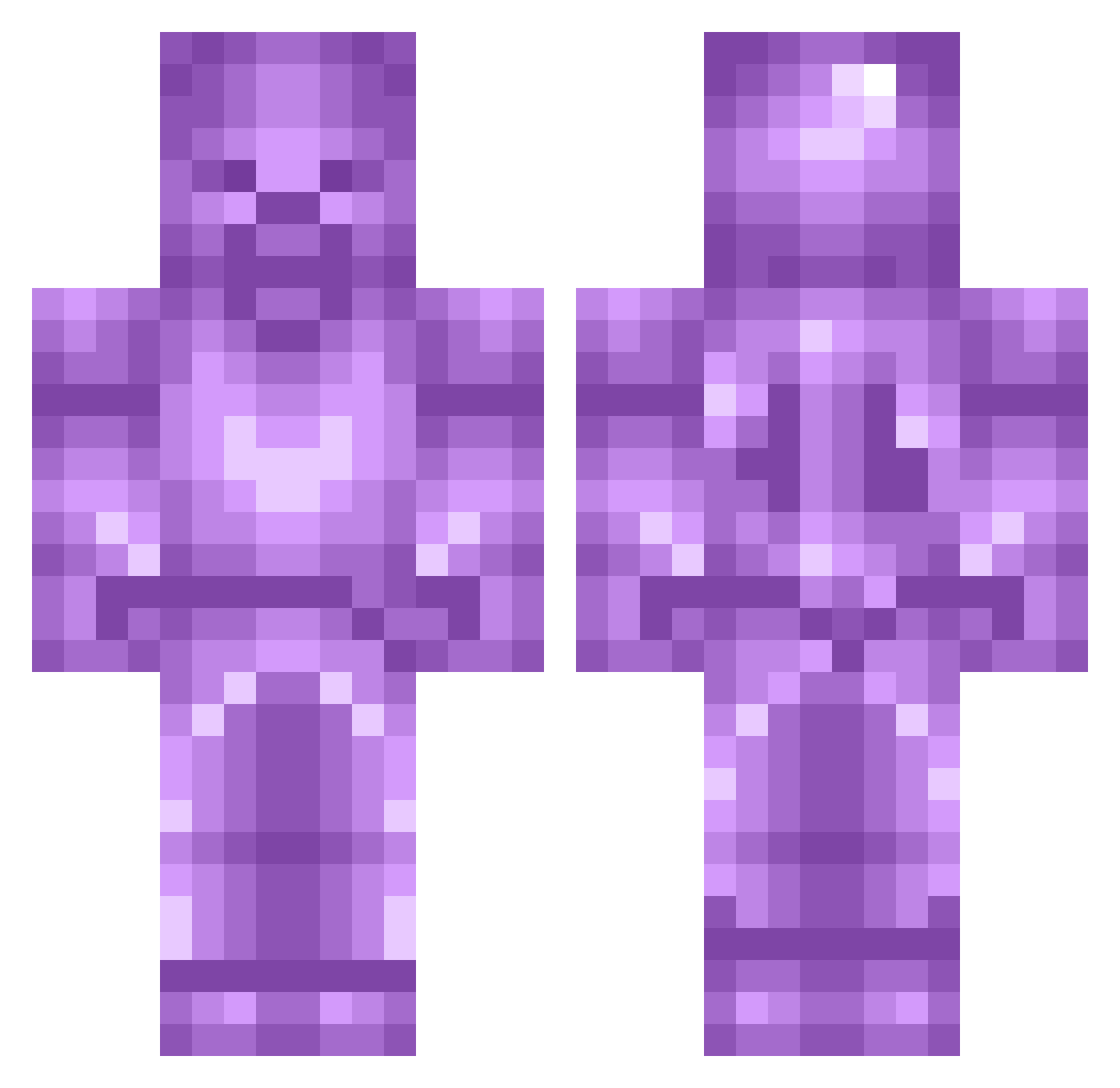 Pretifunn Minecraft skin, front and back view