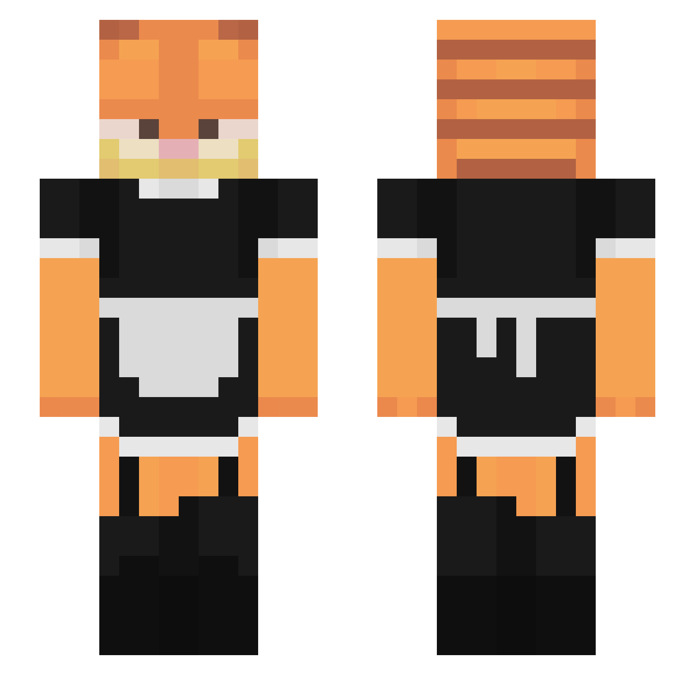 Alecman36 Minecraft skin, front and back view