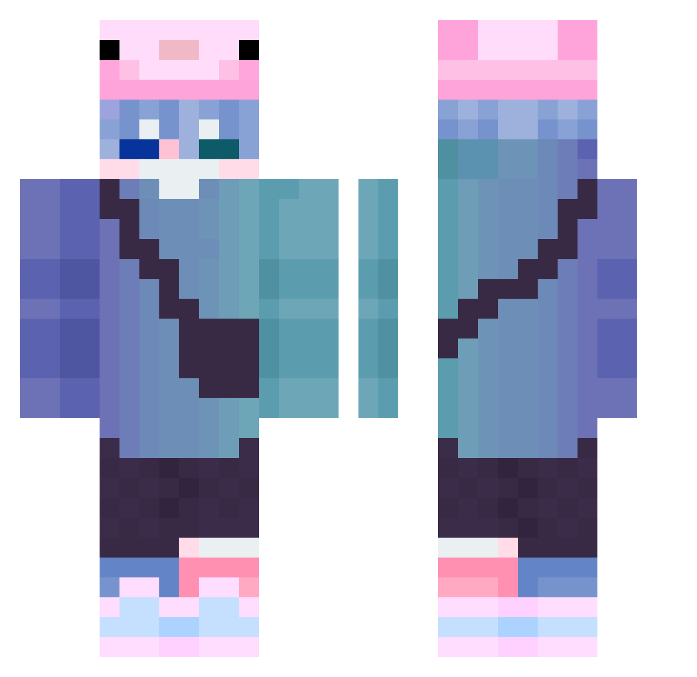 zSorrow Minecraft skin, front and back view