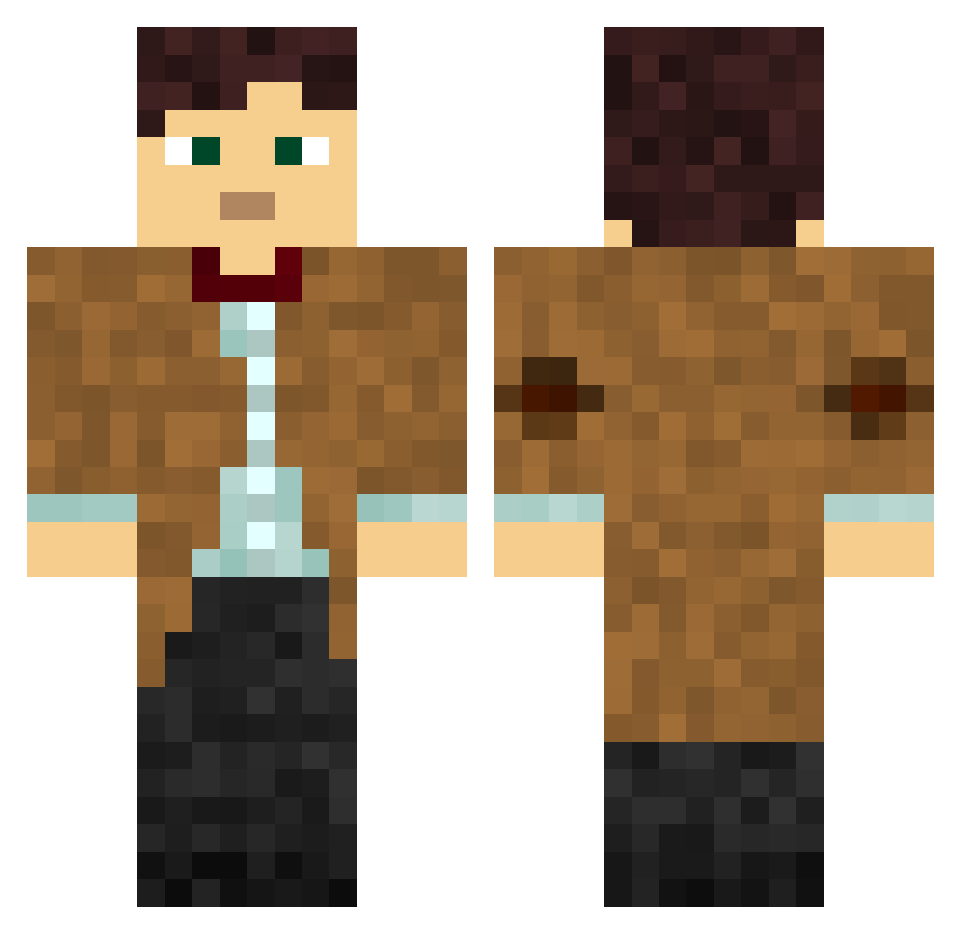 Bane5 Minecraft skin, front and back view