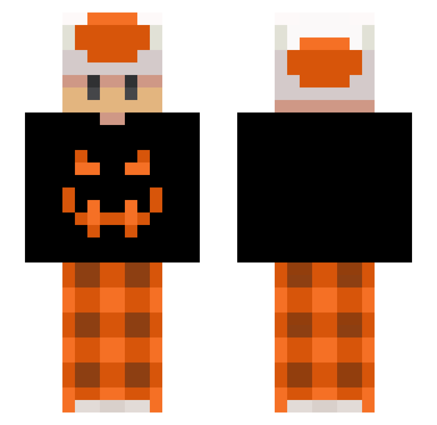 Zaccbys Minecraft skin, front and back view