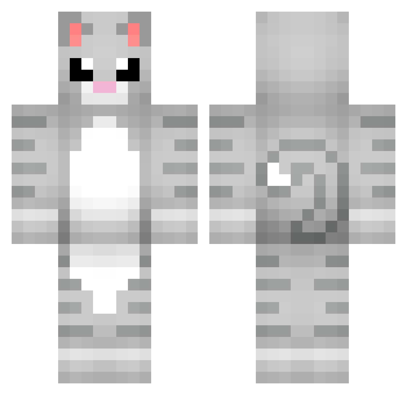 BloodyRaven6666 Minecraft skin, front and back view
