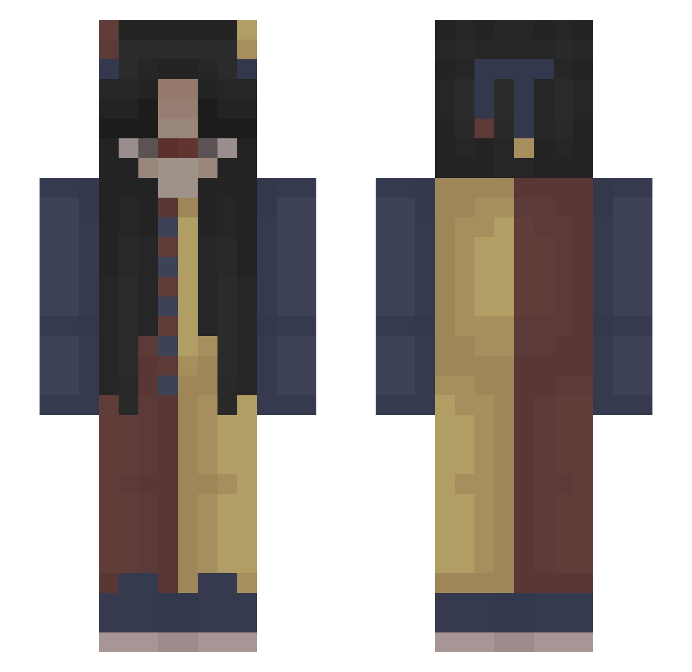 Pysiaa1337 Minecraft skin, front and back view