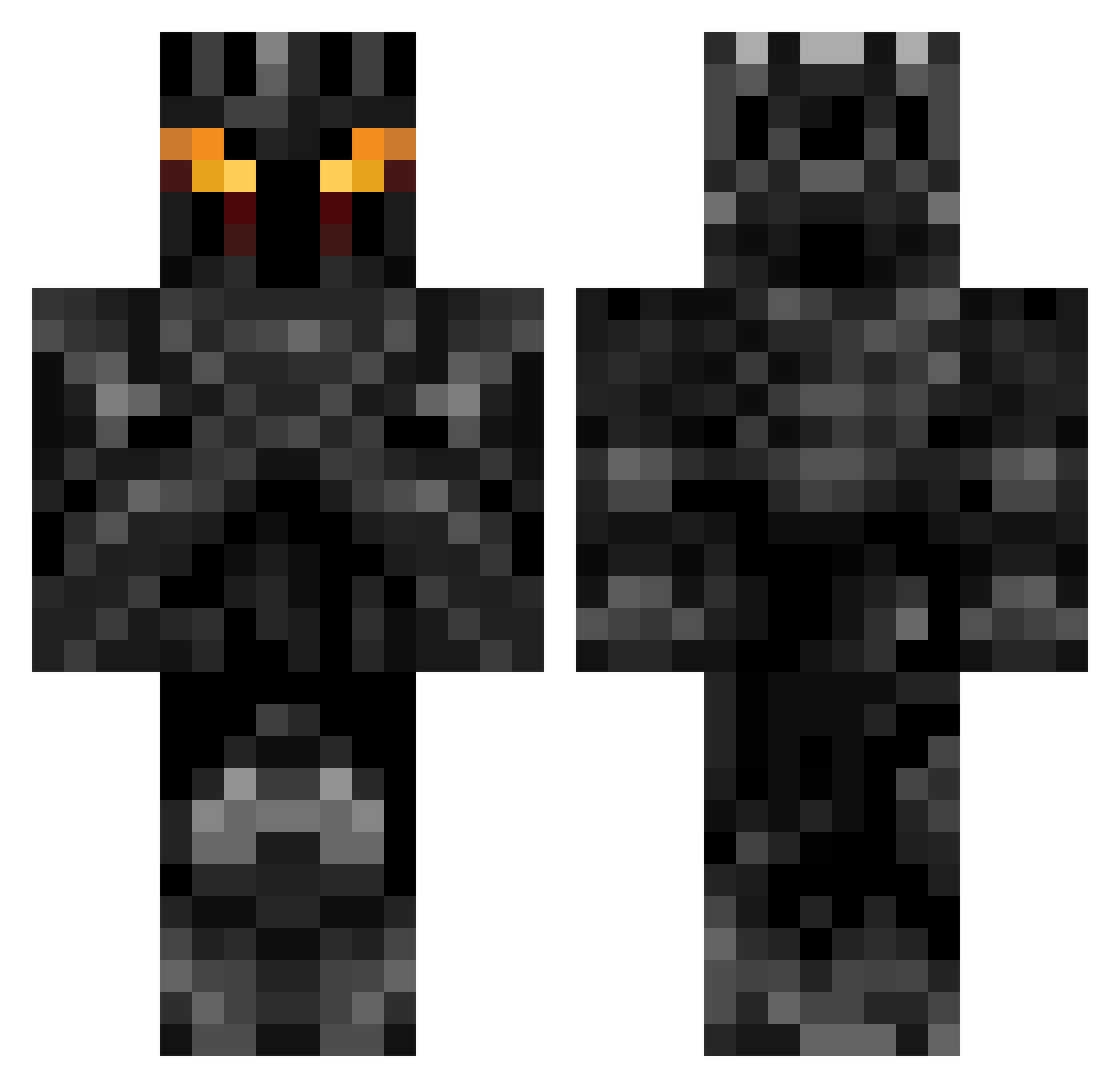 Elvenir Minecraft skin, front and back view