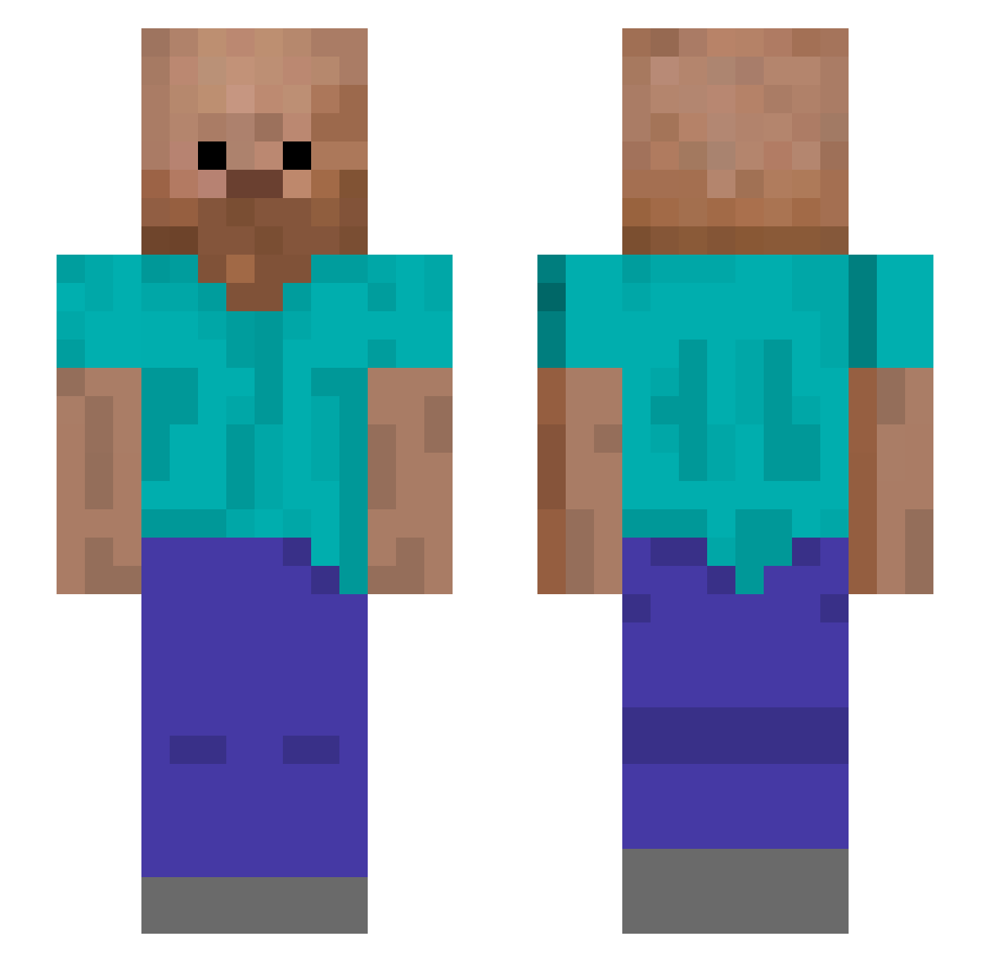 TheBest4203 Minecraft skin, front and back view