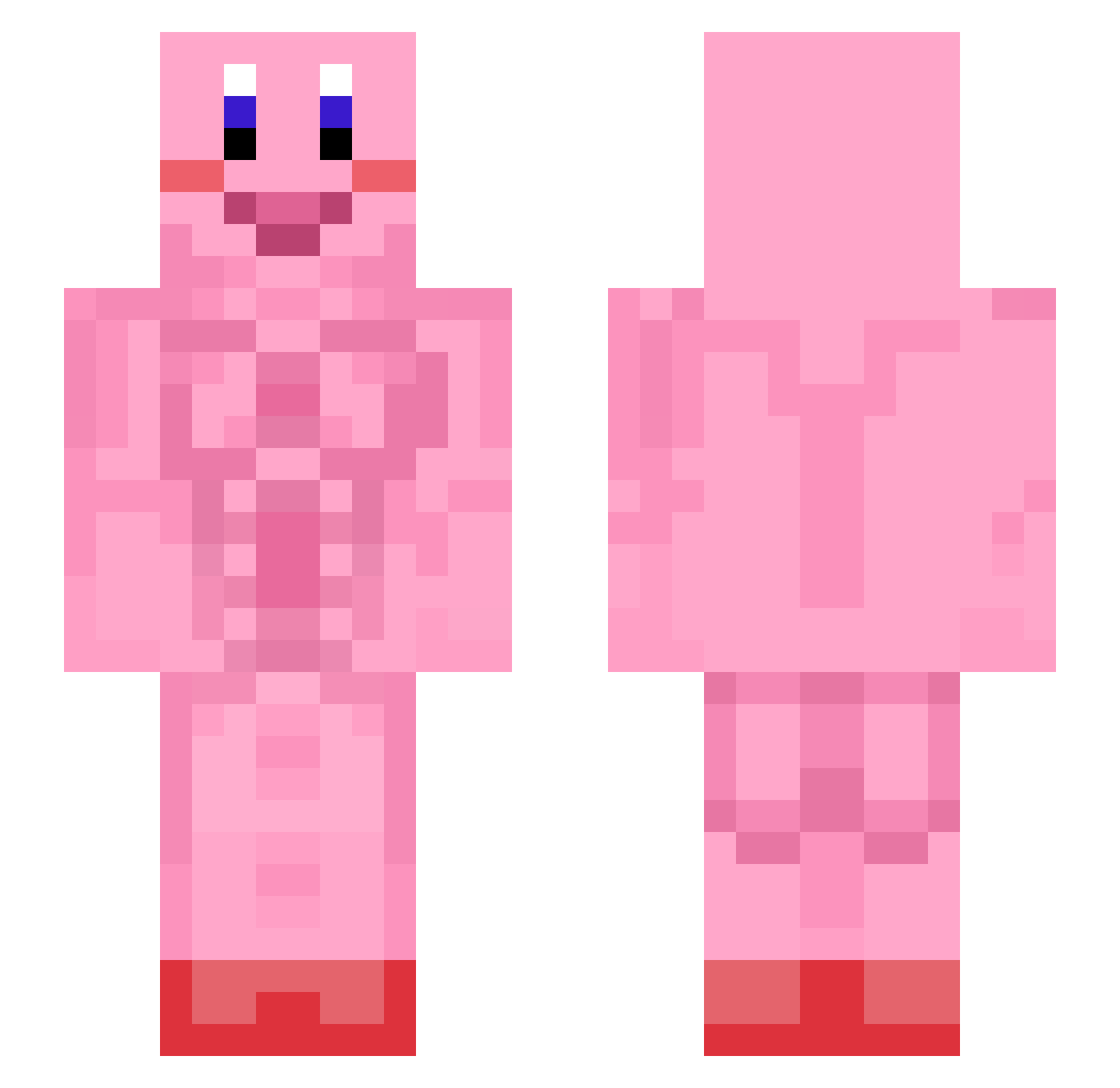 ElizabethC3 Minecraft skin, front and back view