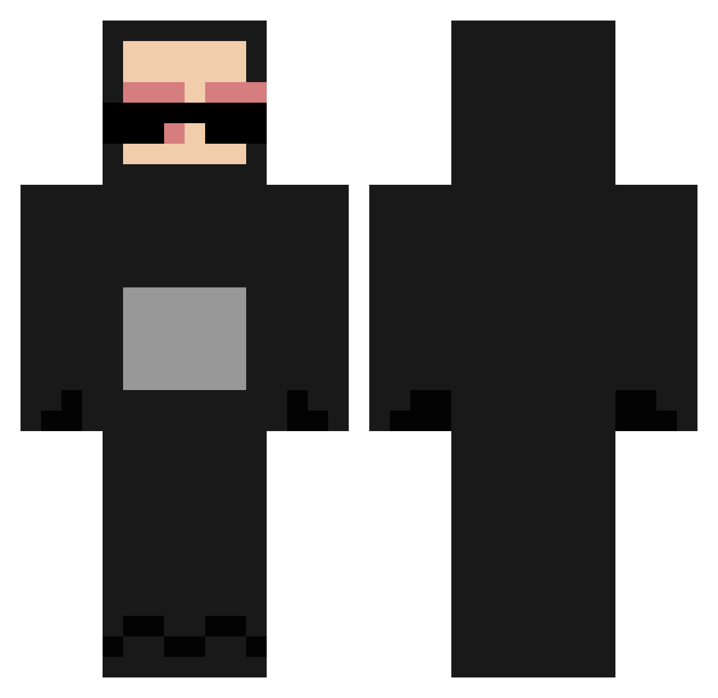 MCMIKEMC Minecraft skin, front and back view