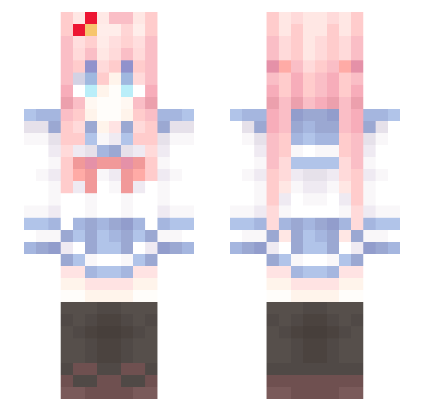 Ashtonl0 Minecraft skin, front and back view