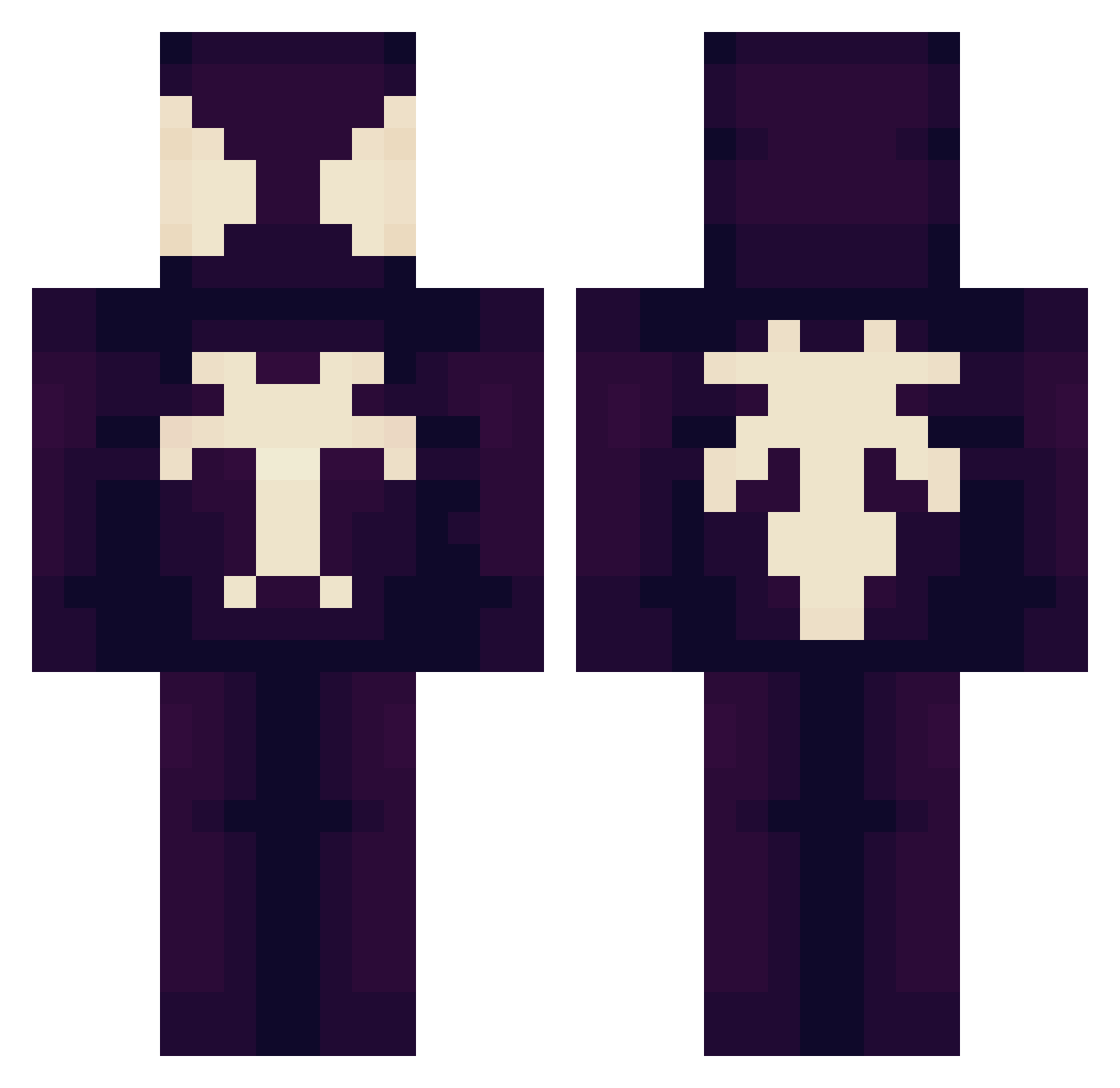 ZomZeus Minecraft skin, front and back view