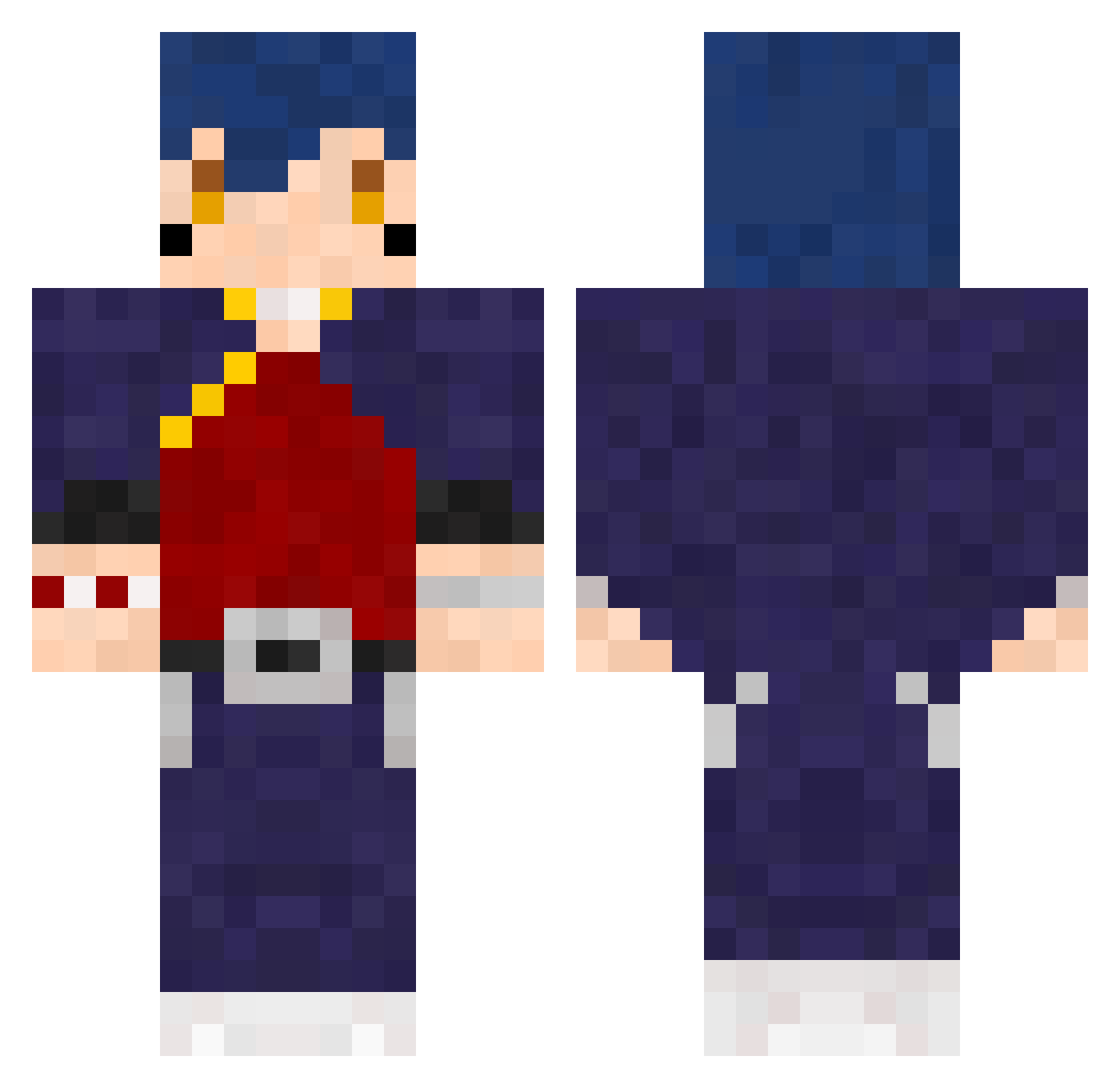 Amemiya_18 Minecraft skin, front and back view