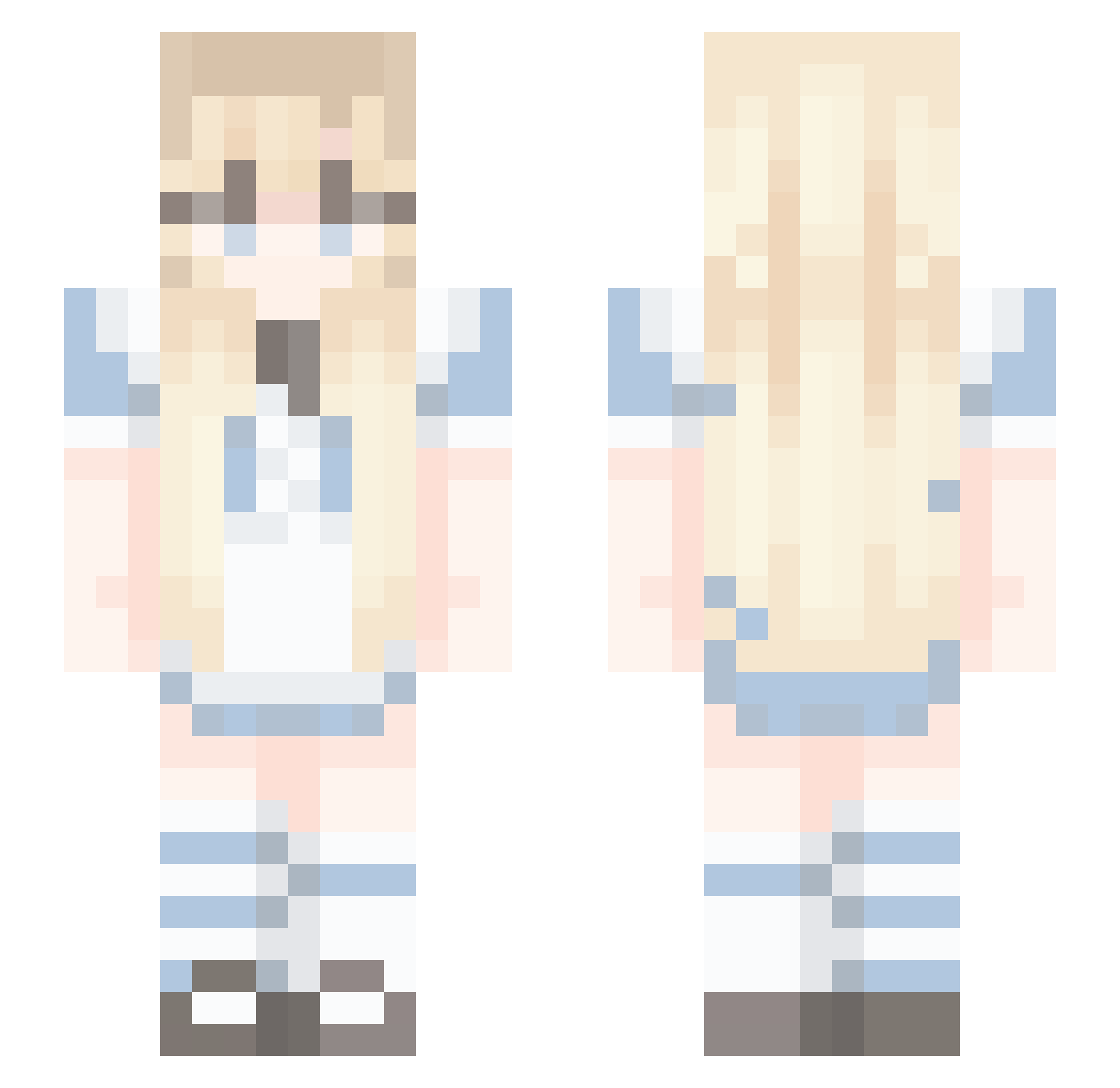 AliceInDystopia Minecraft skin, front and back view