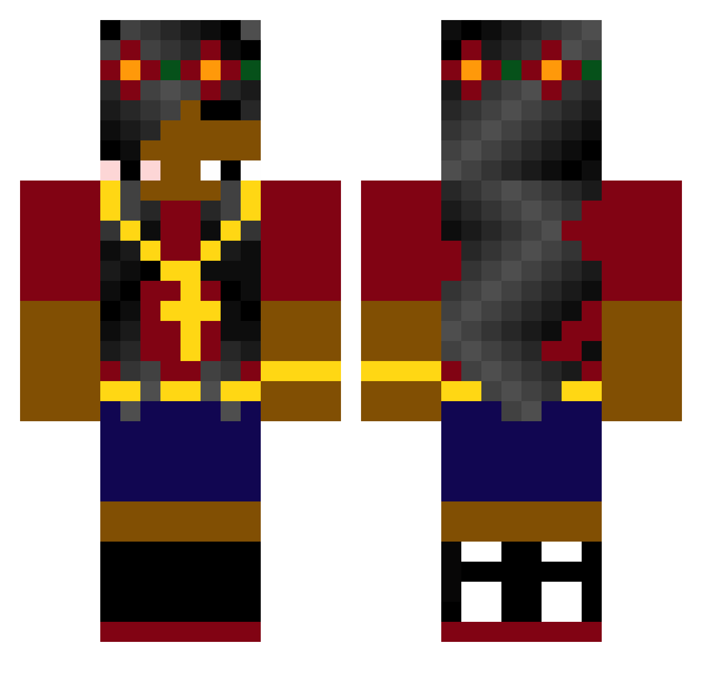 Bernice Minecraft skin, front and back view