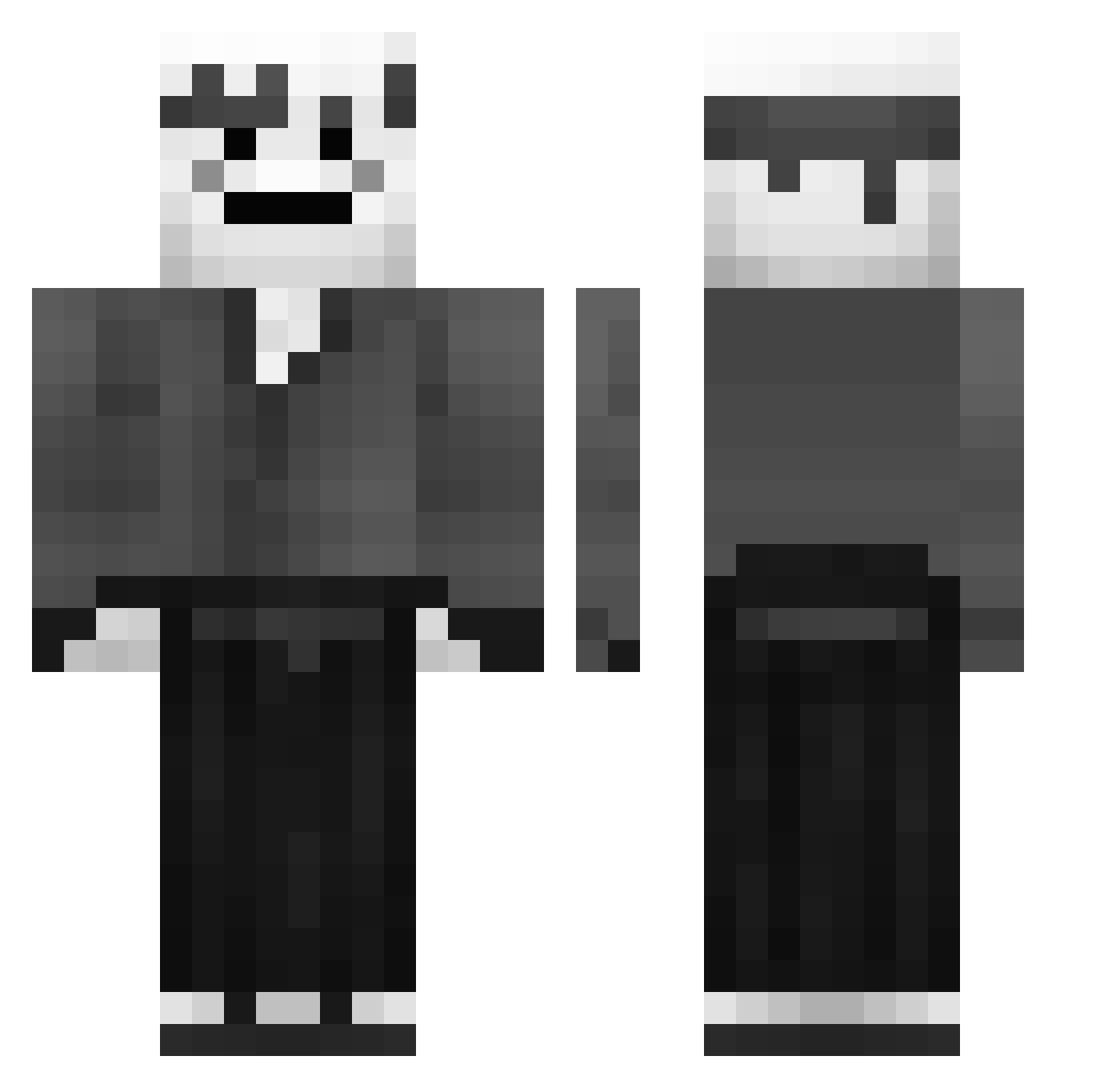 MEW507 Minecraft skin, front and back view