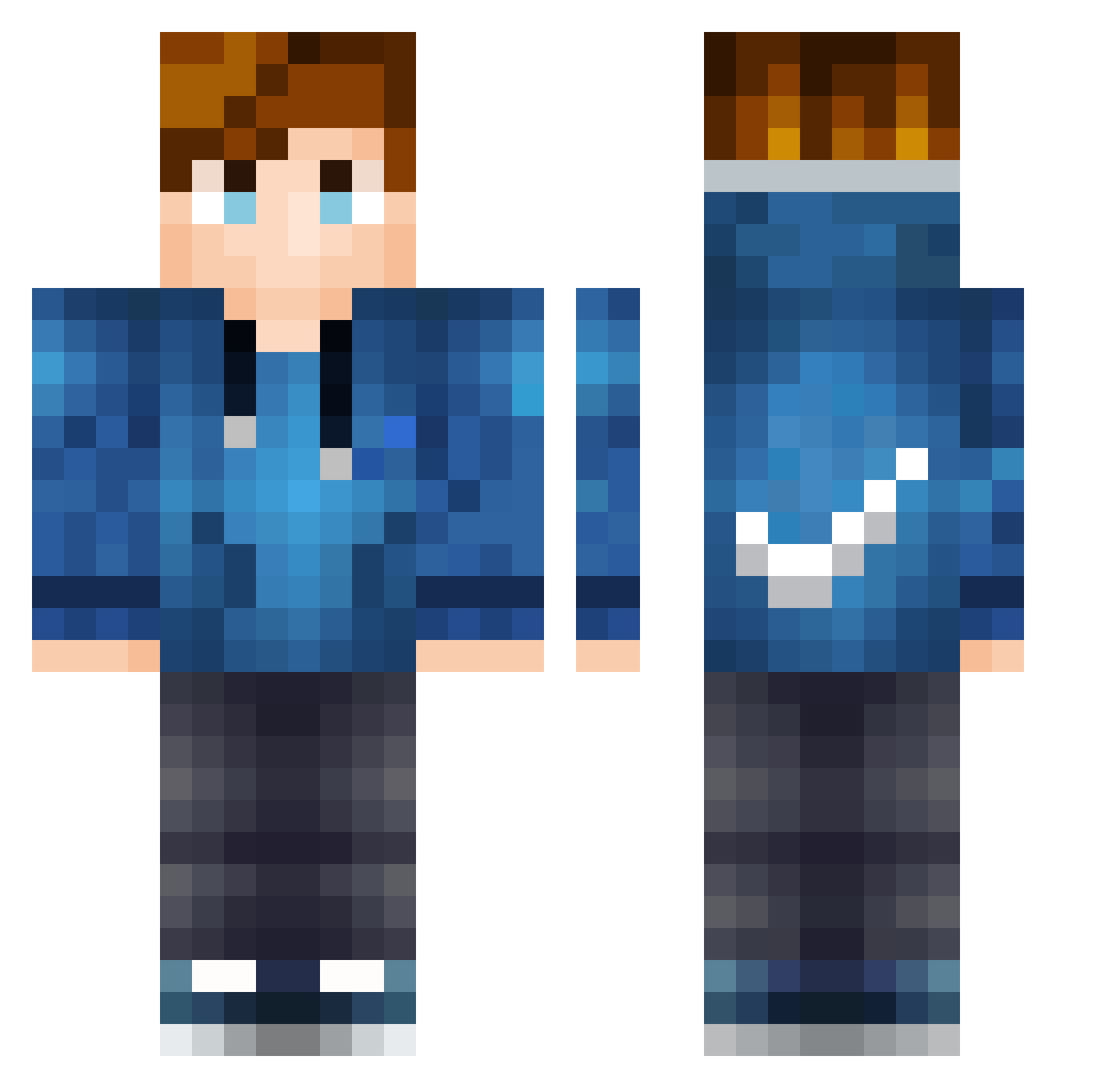 Si1entS Minecraft skin, front and back view