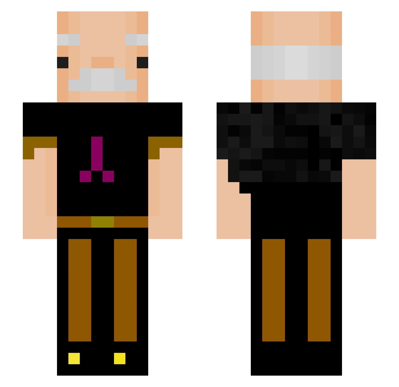 Missekatten29 Minecraft skin, front and back view
