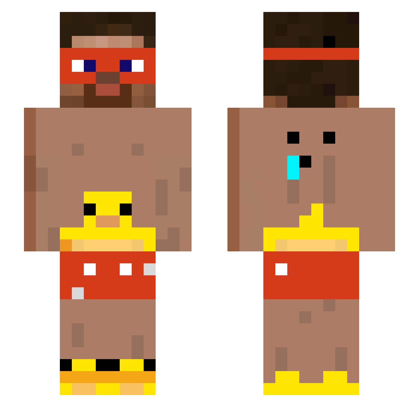 ggaam Minecraft skin, front and back view