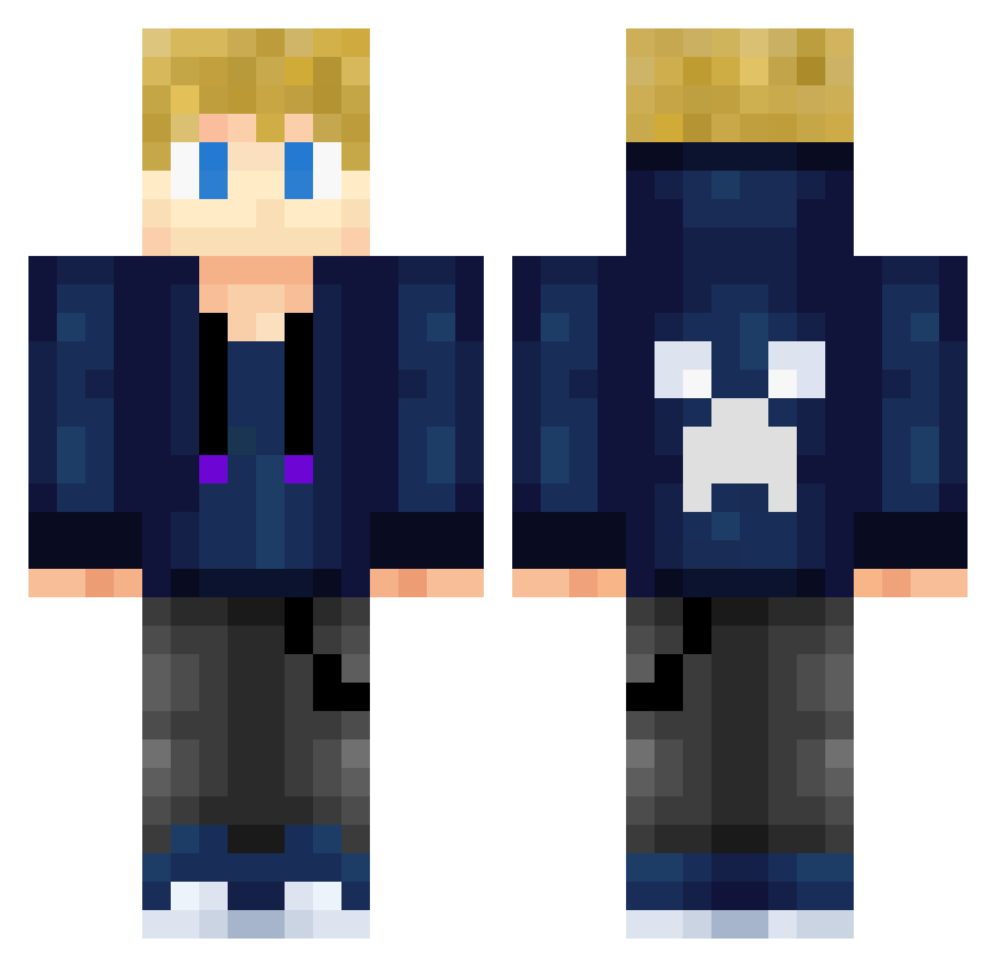 Poseidon123456 Minecraft skin, front and back view