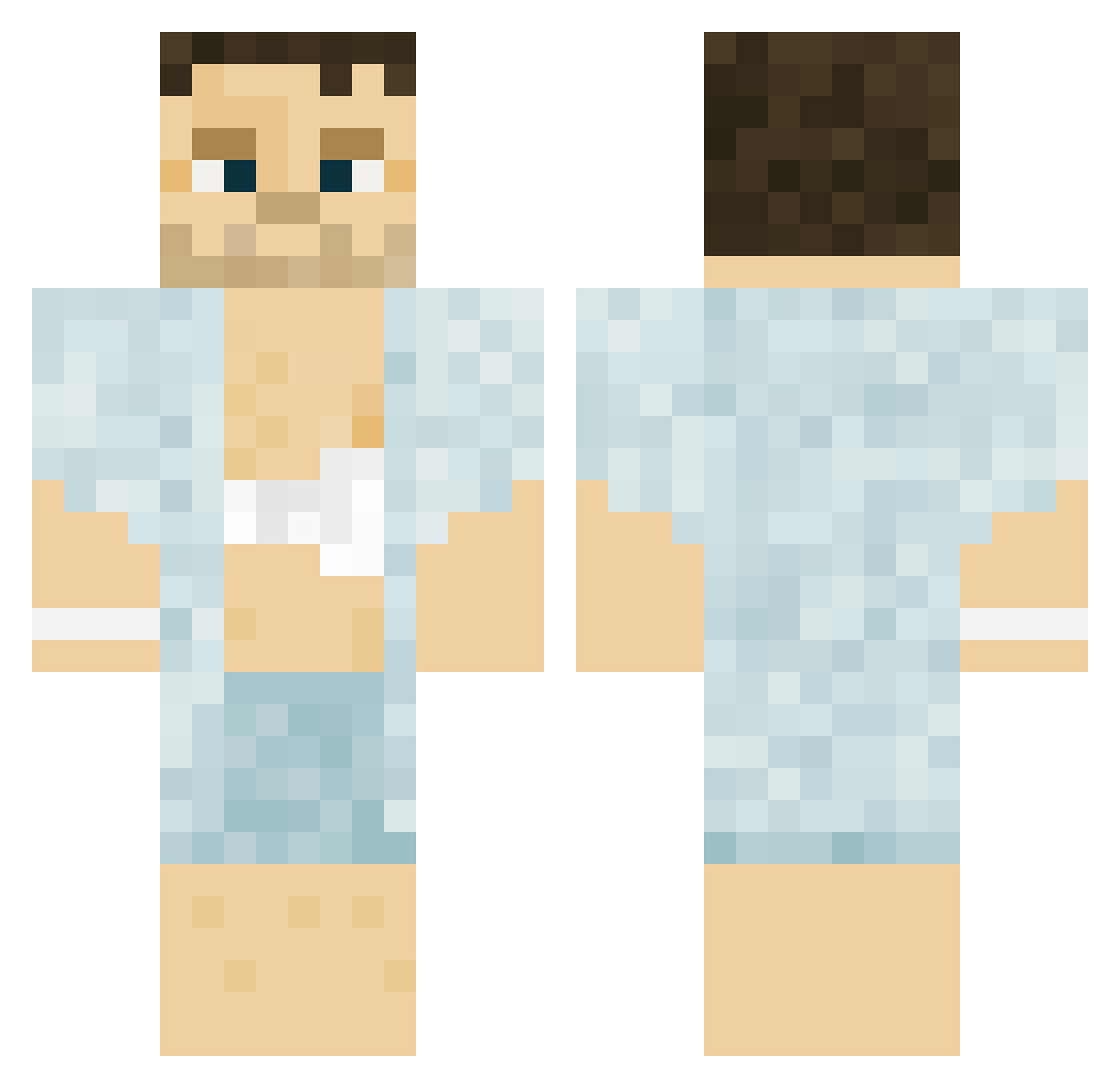 DoubleZero225 Minecraft skin, front and back view
