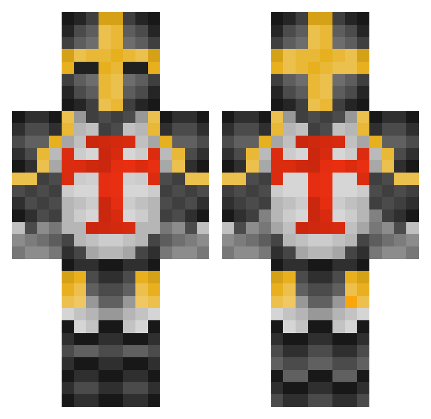 Cointea Minecraft skin, front and back view
