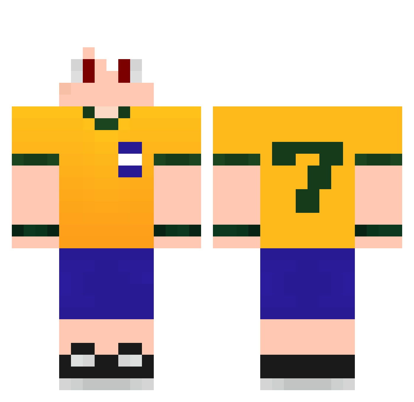Arthur252005 Minecraft skin, front and back view