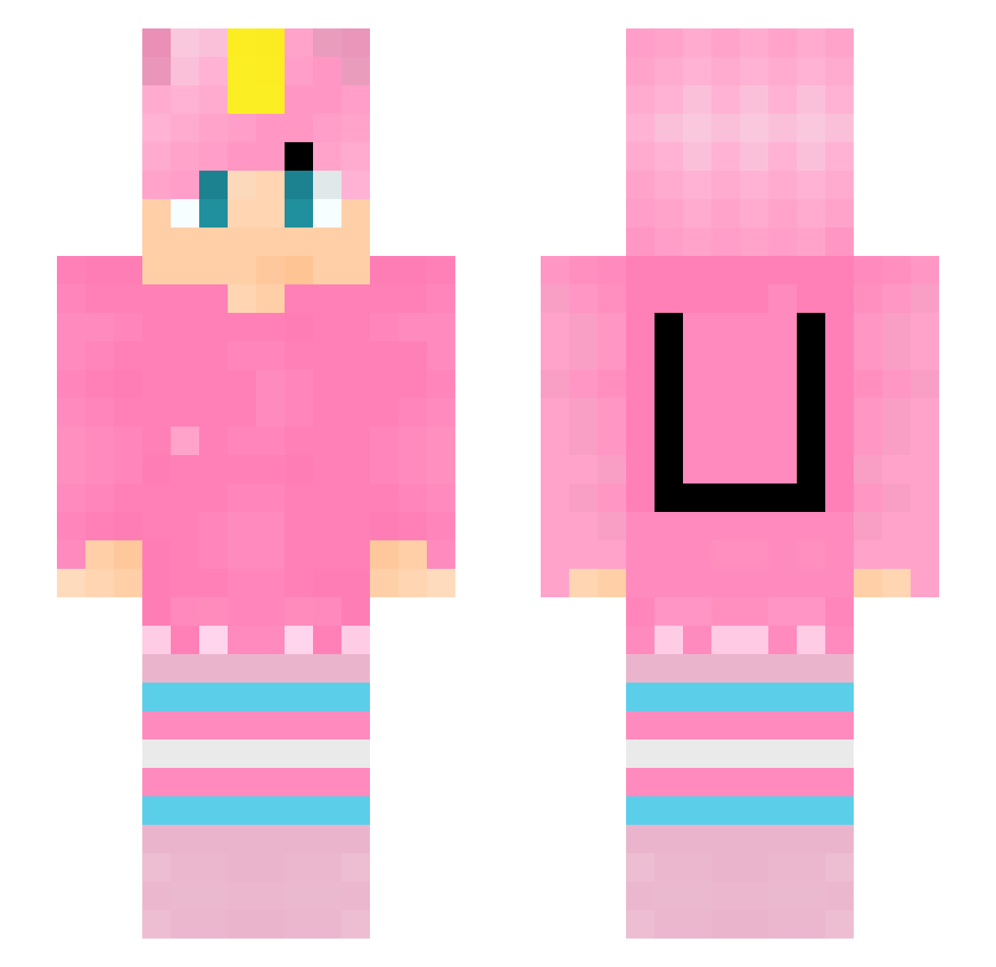 Uni_Unicorn13 Minecraft skin, front and back view