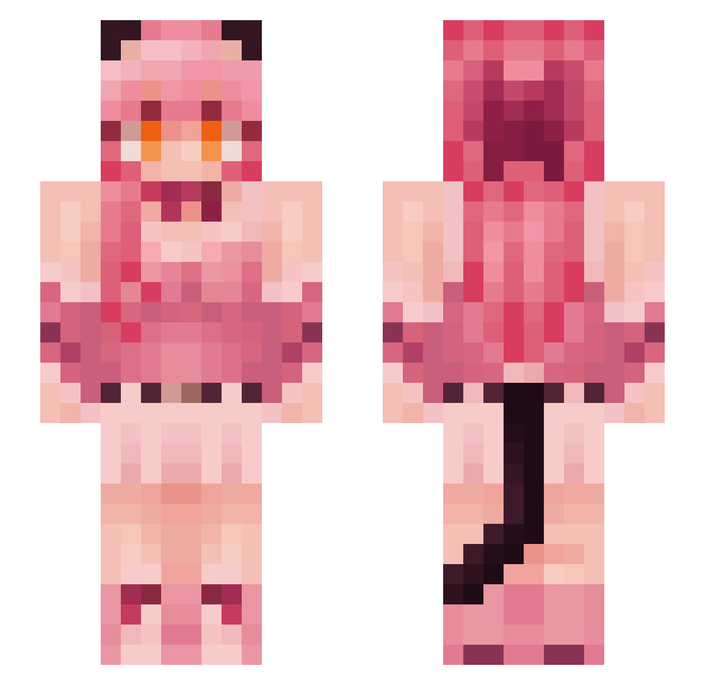 Sakuroii Minecraft skin, front and back view