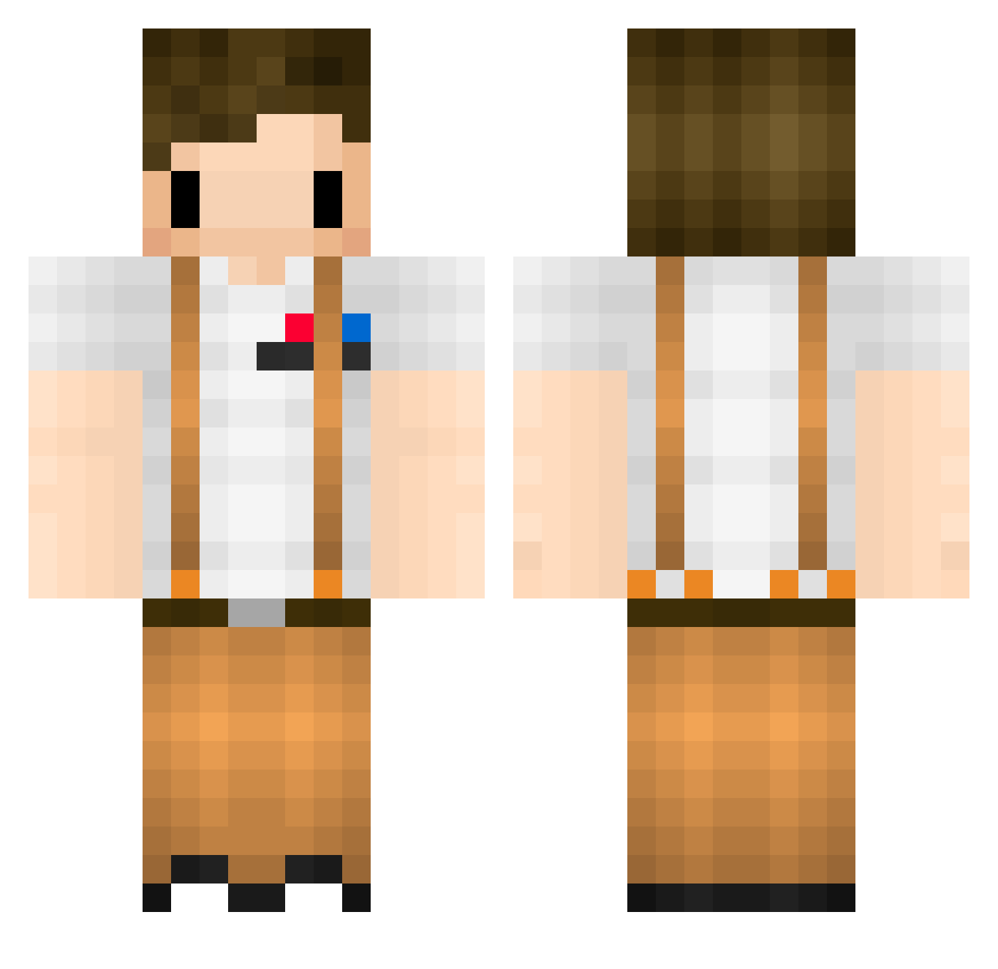 Mangoes Minecraft skin, front and back view