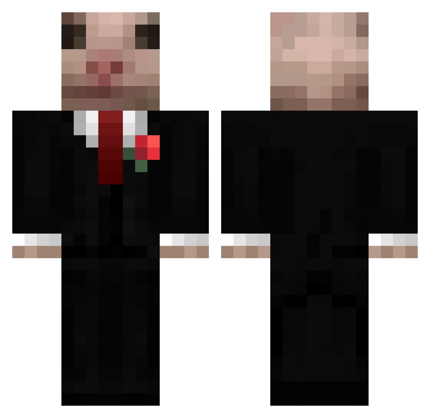 Clutchlqrd Minecraft skin, front and back view