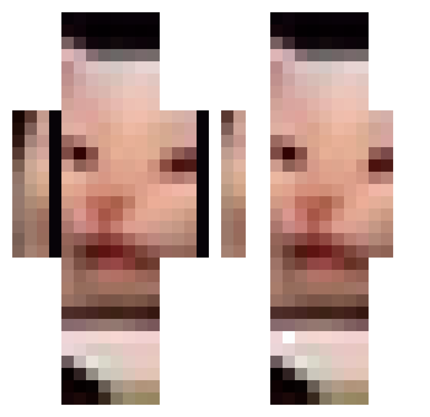 kuahcheekin Minecraft skin, front and back view
