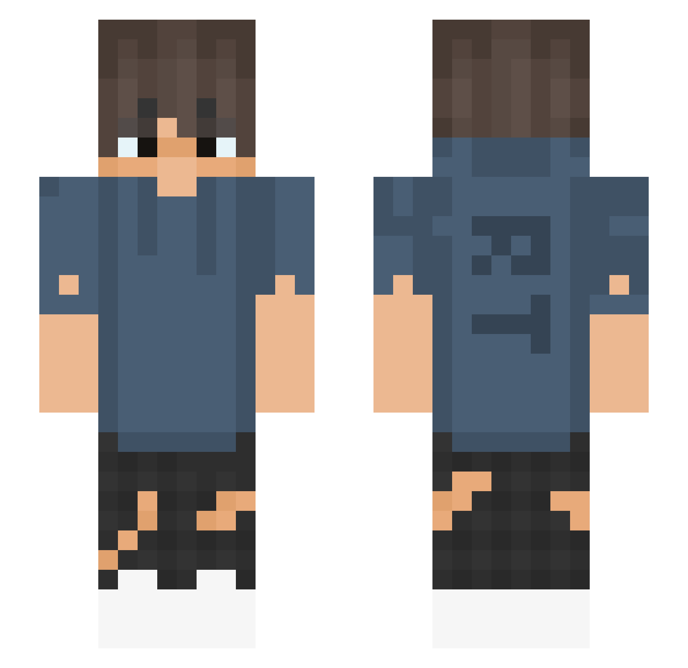 VxrtileMc Minecraft skin, front and back view