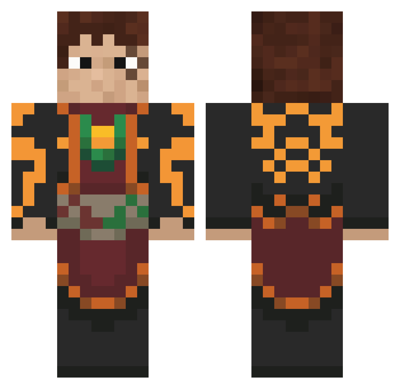 TheSquire777 Minecraft skin, front and back view