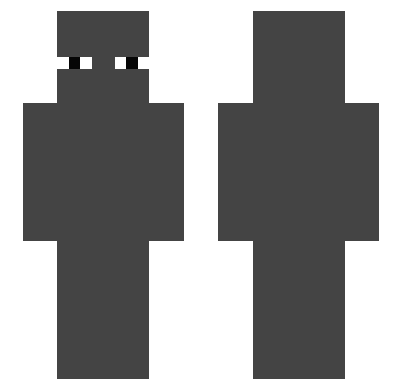 Griimzs Minecraft skin, front and back view