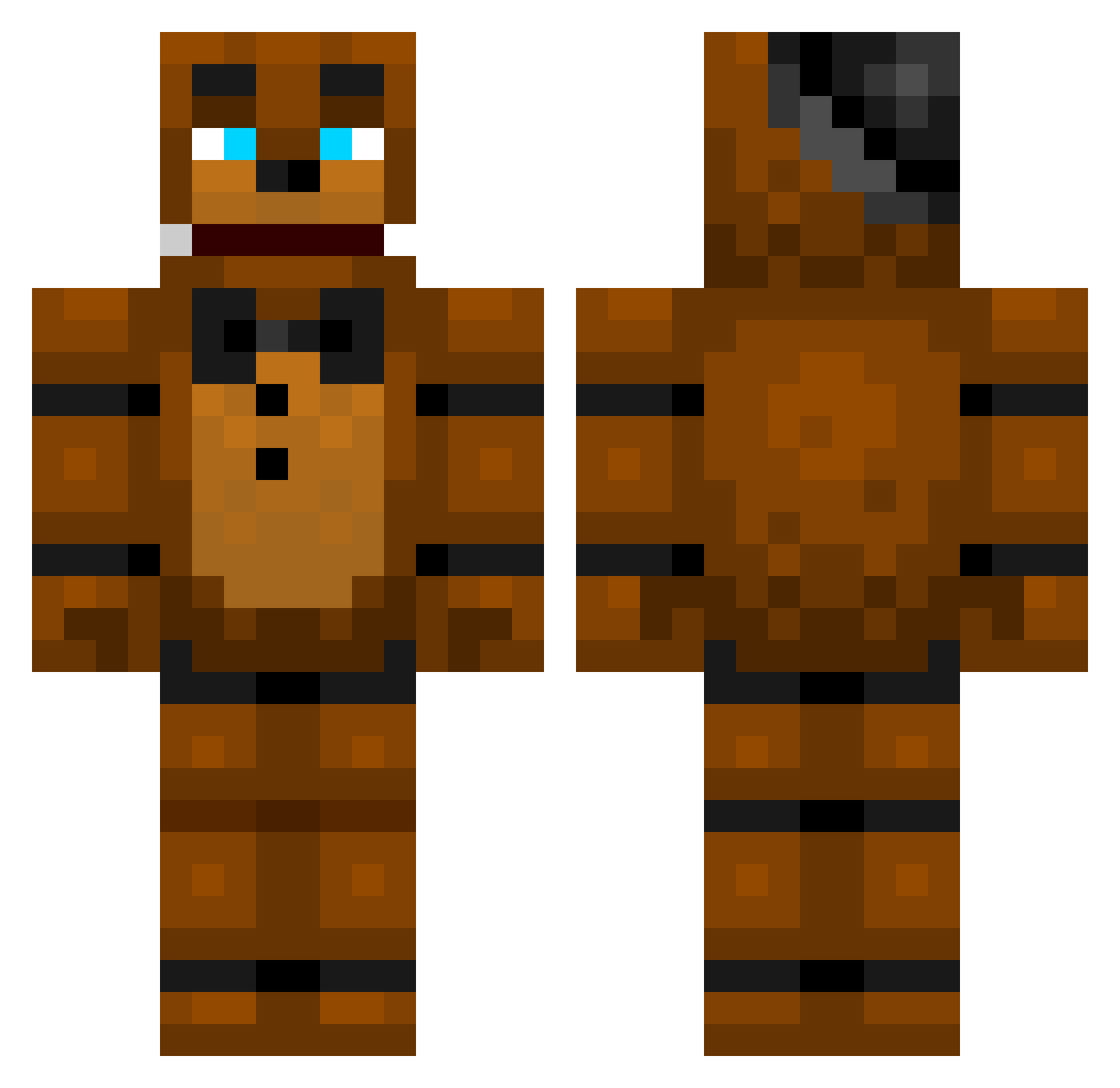 blockbuster2915 Minecraft skin, front and back view